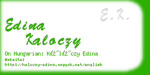 edina kaloczy business card